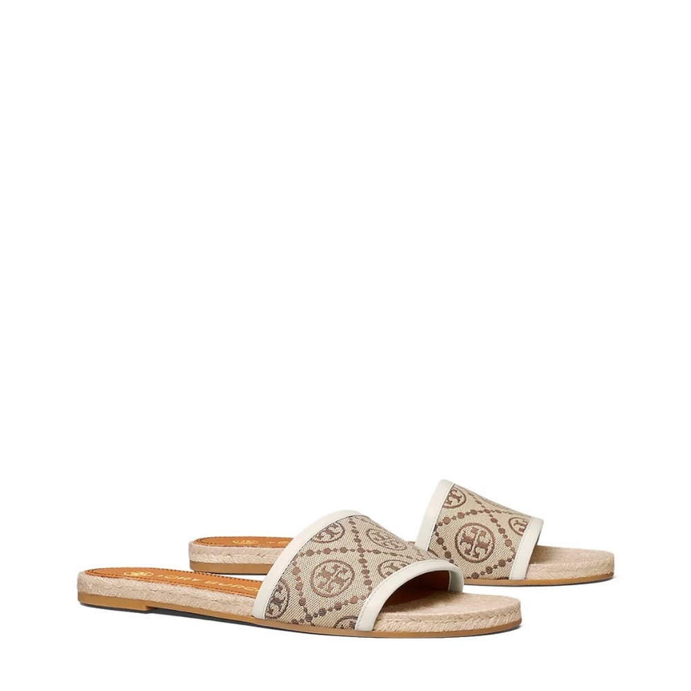 Tory Burch T Monogram Espadrille Slides